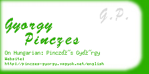 gyorgy pinczes business card